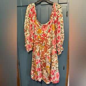 ODIFL Pink and Orange Floral Dress